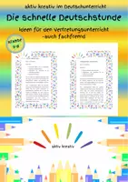 Vorschau - Stundenentwürfe - Die schnelle Deutschstunde - Ideen für den (fachfremden) Vertretungsunterricht - Deckblatt
