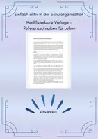 Vorschau - Text - Referenzschreiben für Lehrer - modifizierbare Vorlage - Deckblatt