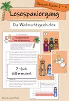 Vorschau - Arbeitsblätter - Materialpaket - Lesespurgeschichte und Lesespaziergang - Die Weihnachtsgeschichte - Seite 1