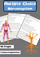 Vorschau - Arbeitsblätter - 40 Multiple-Choice-Fragen Nervensystem - Deckblatt