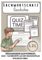 Vorschau - Fördermaterial/Inklusion - Quiz - Fachwörter Geschichte (Teil 3: Dekolonialisierung) - Deckblatt