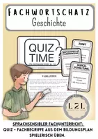 Vorschau - Fördermaterial/Inklusion - Quiz - Fachwörter Geschichte (Teil 2: Mittelalter - Ende Zweiter Weltkrieg) - Deckblatt