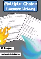 Vorschau - Arbeitsblätter - 40 Multiple-Choice-Fragen Flammenfärbung in der Chemie - Deckblatt