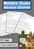 Vorschau - Arbeitsblätter - 40 Multiple-Choice-Fragen: Alkohole im Fach Chemie - Deckblatt