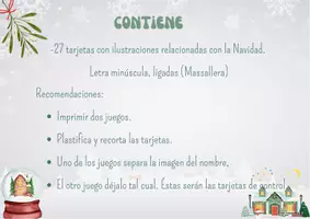 Vista previa - Refuerzo / NEE / Materiales de apoyo - NAVIDAD - VOCABULARIO: Tarjetas 3 partes. Montessori. - página 3