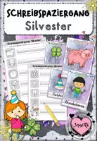 Vorschau - Arbeitsblätter - Schreibspaziergang / Schleichdiktat: Silvester & Neujahr (Kl. 1) - Deckblatt