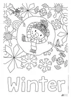 Vorschau - Mal- und Bastelvorlagen - *KUNST* Winter Ausmalbild & Deckblatt fürs SACHKUNDE-Heft - Seite 2