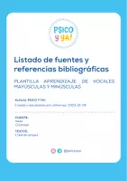 Vista previa - Hojas de trabajo - APRENDER VOCALES EN MAYÚSCULAS Y MINÚSCULAS - Psico Y Ya! - página 1