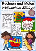 Vorschau - Arbeitsblätter - Rechnen und Malen zu Weihnachten, ZR 20 ohne Übergang - Deckblatt