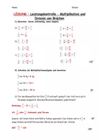 Vorschau - Arbeitsblätter - Leistungskontrolle - Multiplikation und Division von Brüchen - Seite 2