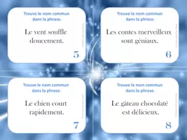 Aperçu - Cartes d'exercices - 20 cartes à tâches - Le nom / FRENCH GRAMMAR TASK CARDS - Page de couverture