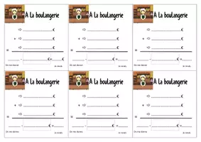 Aperçu - Apprentissages en autonomie - La monnaie : A la-boulangerie - Page 1