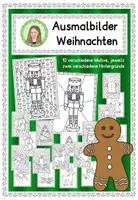 Vorschau - Arbeitsblätter - Materialpaket Weihnachten: Ausmalbilder, Rätsel, Spiel - Seite 1