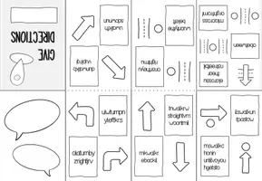 Vorschau - Mal- und Bastelvorlagen - Wortschatz: Giving directions (Buddybook) - Seite 1