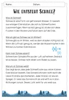 Vorschau - Arbeitsblätter - Lesetext Schnee / Winter - Seite 1