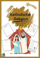 Vorschau - Arbeitsblätter - Die Weihnachtsgeschichte/Geburt Jesu |Katholische Religion |Klasse 4 💫👼🏽 - Deckblatt