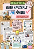 Vorschau - Unterrichtsreihen - Themenheft Haushaltsführung / erfolgreich einen Haushalt führen (Klasse 8/ 9/ 10/ 11) mit Lösungen - Deckblatt