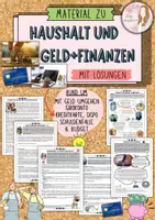 Vorschau - Unterrichtsreihen - Haushalt - mit Geld umgehen / Finanzen / Girokonto / Kreditkarte / Schulden / Kredit mit Lösung (Klasse 7/ 8/ 9/ 10) - Deckblatt