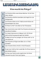 Vorschau - Arbeitsblätter - Lesespaziergang L2 "Was macht die Polizei?" Achtung, Notfall! DaZ / DaF / Deutsch / Sachunterricht - Seite 1