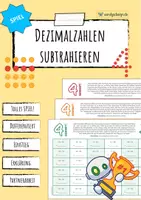 Vorschau - Spiele - Dezimalzahlen subtrahieren - Spiel - Deckblatt