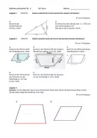 Vorschau - Klassenarbeiten - Klassenarbeit Dreiecke und Vierecke (Flächeninhalt und Umfang, editierbar) - Seite 1