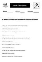 Vorschau - Test - 31 Multiple-Choice-Fragen Grundwissen englische Grammatik
- Seite 1