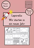 Vorschau - Arbeitsblätter - Religion: Wir starten in ein neues Jahr (Leporello) - Deckblatt