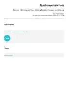 Vorschau - Arbeitsblätter - Exercise - Defining and Non-defining Relative Clauses - incl. Lösung - Seite 1