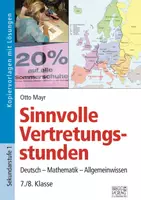 Vorschau - Arbeitsblätter - Sinnvolle Vertretungsstunden 7./8. Klasse - Deckblatt
