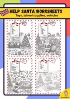 Vista previa - Hojas de trabajo - Help Santa worksheets (christmas in English) - página 2