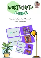Vorschau - Spiele - Wortschatz "Möbel": Zuordnungskarten - Deckblatt