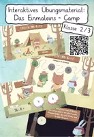 Vorschau - Spiele - Interaktives Übungsmaterial Einmaleins - Camp (mit Erklärvideo) - Deckblatt