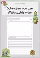 Vorschau - Arbeitsblätter - Schreiben & Malen Weihnachtsferien - Deckblatt
