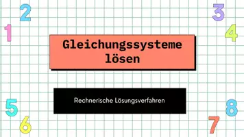 Vorschau - Präsentationen/Tafelbilder - Lineare Gleichungssysteme zeichnerische & rechnerische Lösung - Deckblatt