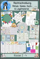 Vorschau - Unterrichtsreihen - Rechtschreibung Paket, Spiele, Rätsel, Schreibspaziergang, Legematerial, Suchsel - Deckblatt