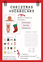 Vorschau - Arbeitsblätter - Christmas vocabulary words + pictures + games - Deckblatt
