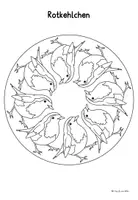 Vorschau - Mal- und Bastelvorlagen - Mandalas "Vögel im Winter" - Ausmalbilder - Seite 2