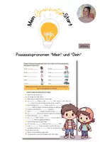 Vorschau - Arbeitsblätter - Arbeitsblatt: Possessivpronomen "Mein" und "Dein" - Deckblatt
