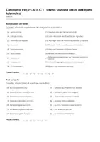 anteprima - Esercizi - Cleopatra VII (69-30 a.C.) - Ultima sovrana attiva dell'Egitto tolemaico - Pagina 1