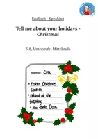 Vorschau - Arbeitsblätter - Tell me about your holidays, Christmas, Englisch, Klasse 5-8, Speaking - Deckblatt