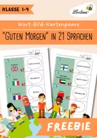 Vorschau - Spiele - "Guten Morgen" in 21 Sprachen - Wort-Bildkarten-Paare - Deckblatt