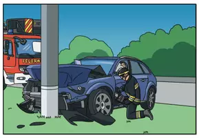Vorschau - Bildkarten - Szenen / Wimmelbilder "Einsätze der Feuerwehr" Achtung, Notfall! DaZ - DaF - Deutsch - Sachunterricht - Seite 2