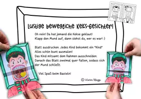 Vorschau - Mal- und Bastelvorlagen - Winter / Weihnachten Basteln, Kunstprojekt für die 5.Klasse: Bewegliche Gesichter - Seite 2