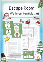 Vorschau - Spiele - Escape Room - Weihnachten (Mathe, Klasse 3) - Deckblatt
