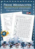 Vorschau - Arbeitsblätter - Weihnachtliche Leseaufgaben für leseschwache Kinder - Deckblatt