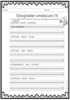 Vorschau - Arbeitsblätter - Satzglieder erkennen und Sätze umstellen (mit Lösungen) - Seite 2