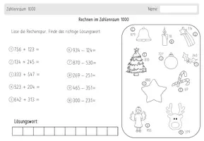 Vorschau - Arbeitsblätter - Rechenspur ZR 1000 Klasse 3: Weihnachten - Seite 1
