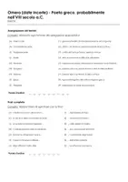 anteprima - Esercizi - Omero (date incerte) - Poeta greco, probabilmente nell'VIII secolo a.C. - Pagina 1