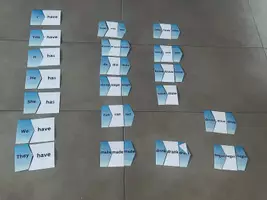 Vorschau - Spiele - Bodenlegekarten Tafelmaterial have has present perfect irregular verbs - Deckblatt