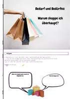 Vorschau - Arbeitsblätter - Bedarf& Bedürfnis - Warum shoppe ich? - Seite 1